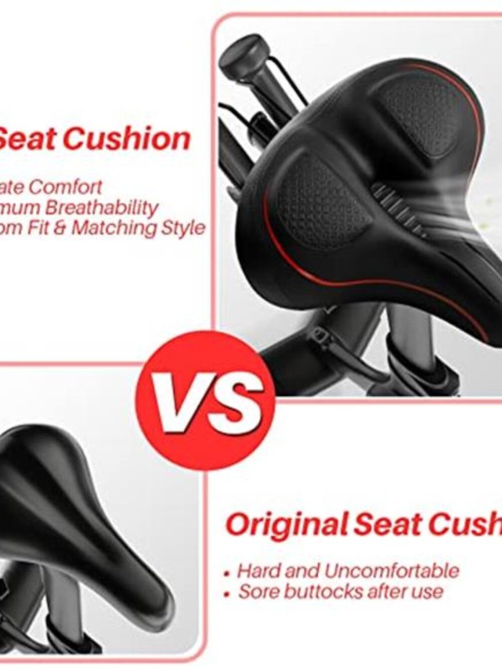 Oversized Bike Seat Cushion Peloton Compatible Wide Comfort Saddle - Picture 5 of 6